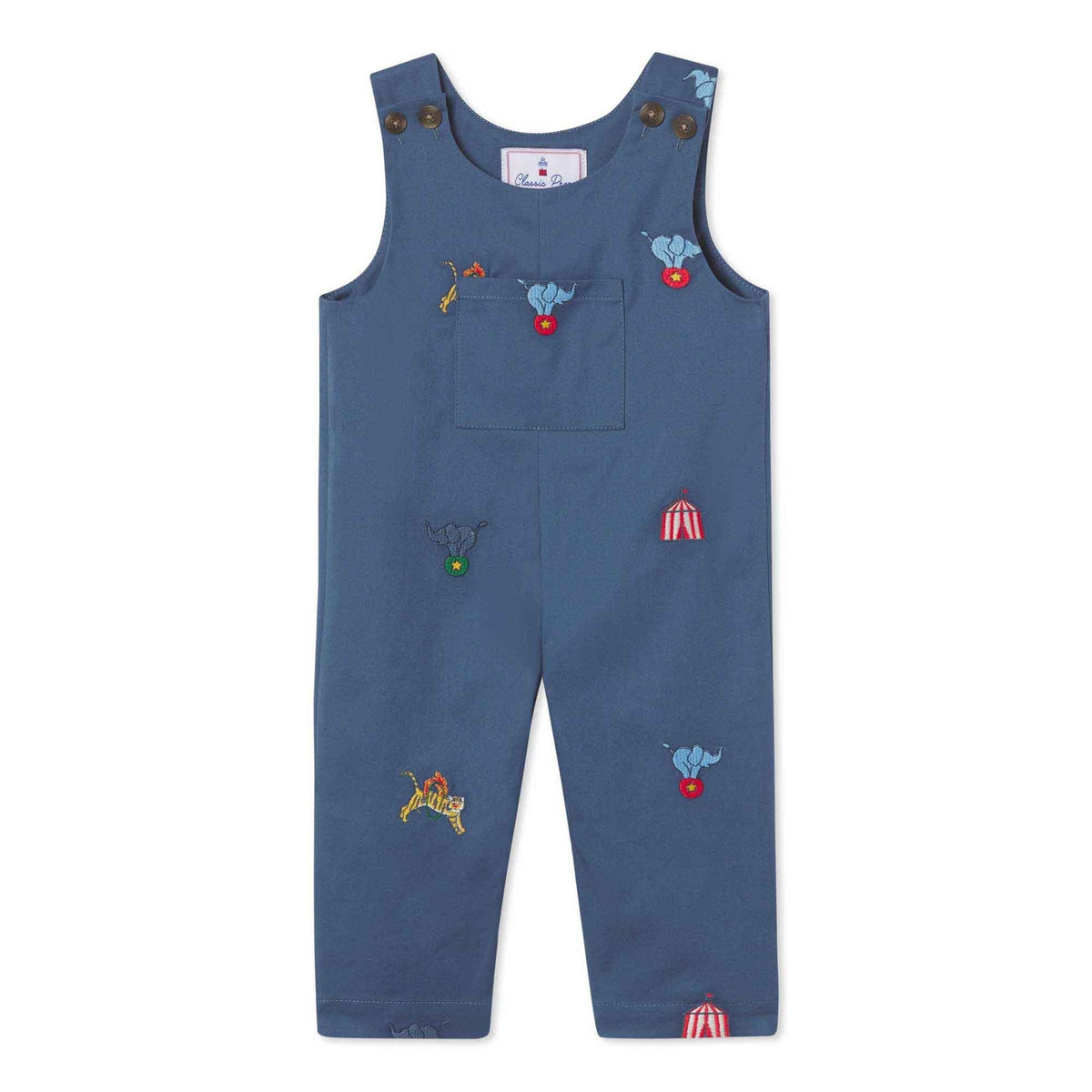 Classic and Preppy Tucker Longall, Circus Embroidery-Baby Rompers-Circus Embroidery-0-3M-CPC - Classic Prep Childrenswear