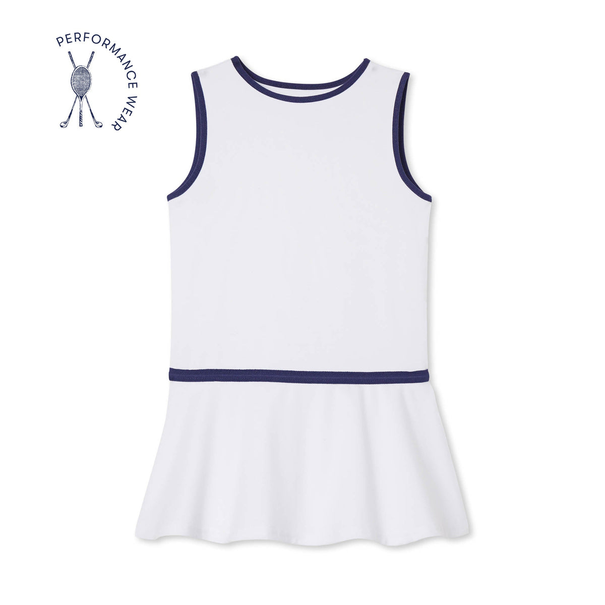 Classic and Preppy Updated Tennyson Tennis Performance Dress, Bright White-Dresses, Jumpsuits and Rompers-Bright White-2T-CPC - Classic Prep Childrenswear