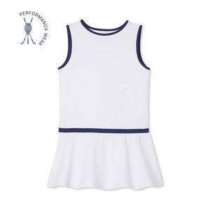 More Image, Classic and Preppy Updated Tennyson Tennis Performance Dress, Bright White-Dresses, Jumpsuits and Rompers-Bright White-2T-CPC - Classic Prep Childrenswear
