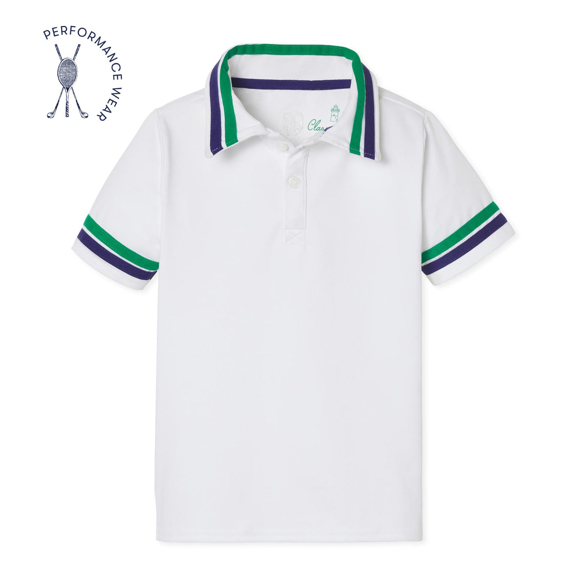 Classic and Preppy Updated Terence Tennis Performance Polo, Bright White-Shirts and Tops-Bright White-2T-CPC - Classic Prep Childrenswear