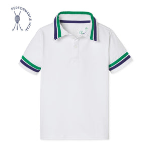 More Image, Classic and Preppy Updated Terence Tennis Performance Polo, Bright White-Shirts and Tops-Bright White-2T-CPC - Classic Prep Childrenswear