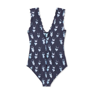 More Image, Classic and Preppy Women's Amaya Scallop One Piece, Soleil Suits Print-Beach and Swim-CPC - Classic Prep Childrenswear