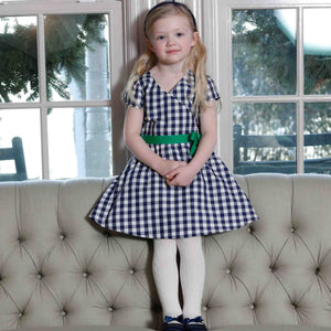 More Image, Classic and Preppy Ann Dress, Midnight Gingham Taffeta-Dresses, Jumpsuits and Rompers-CPC - Classic Prep Childrenswear
