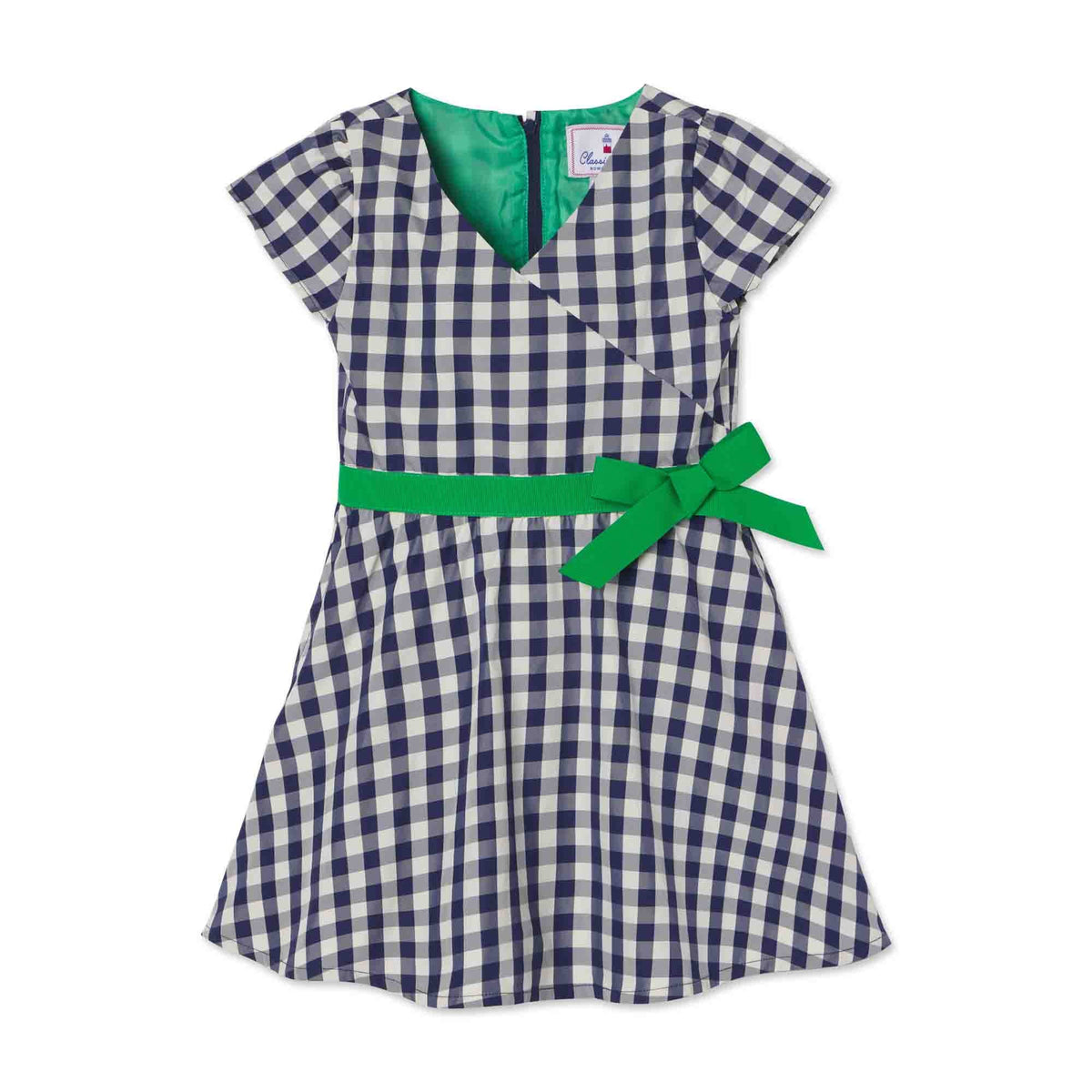 Classic and Preppy Ann Dress, Midnight Gingham Taffeta-Dresses, Jumpsuits and Rompers-Midnight Gingham-2T-CPC - Classic Prep Childrenswear