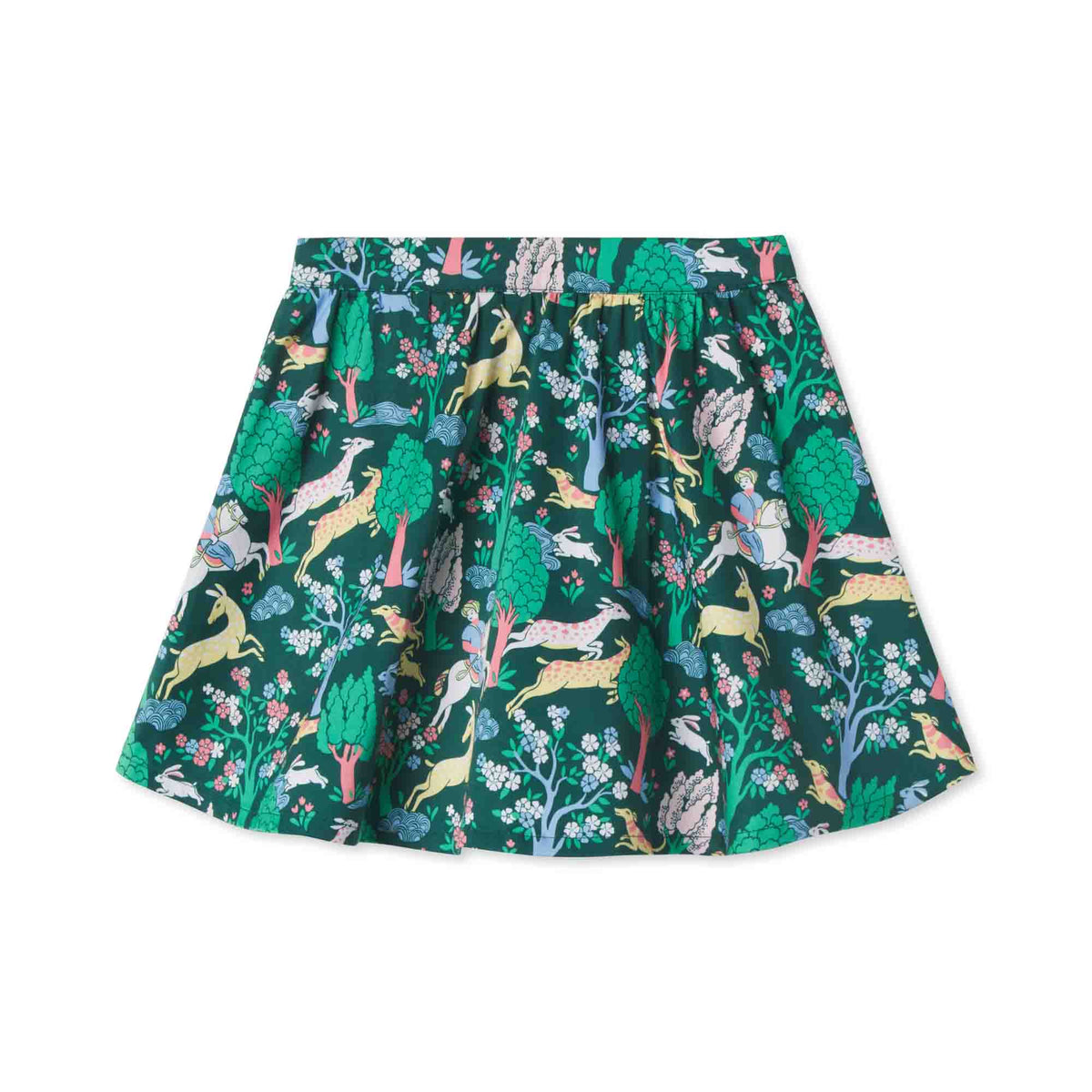 Classic and Preppy Audrey Scallop Skirt, Primrose Scene Print-Bottoms-CPC - Classic Prep Childrenswear