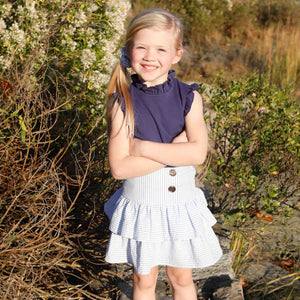 More Image, Classic and Preppy Bailey Knit Top, Blue Ribbon-Shirts and Tops-CPC - Classic Prep Childrenswear