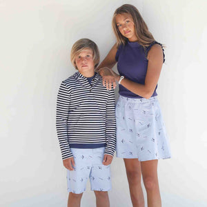 More Image, Classic and Preppy Bailey Knit Top, Blue Ribbon-Shirts and Tops-CPC - Classic Prep Childrenswear