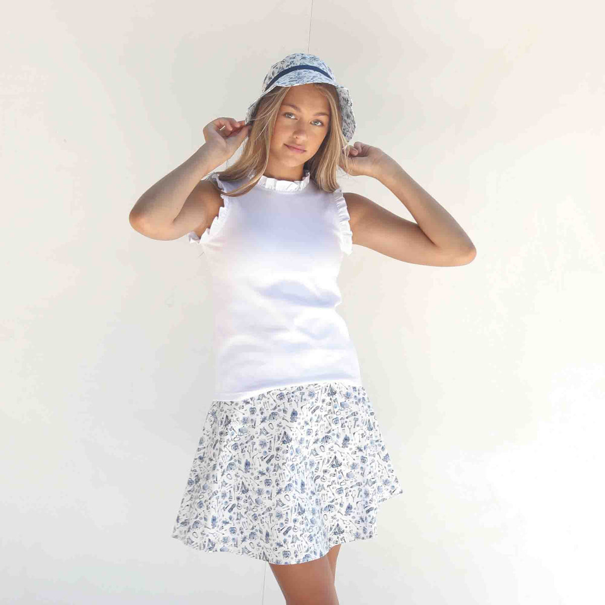 Classic and Preppy Bailey Knit Top, Bright White-Shirts and Tops-CPC - Classic Prep Childrenswear