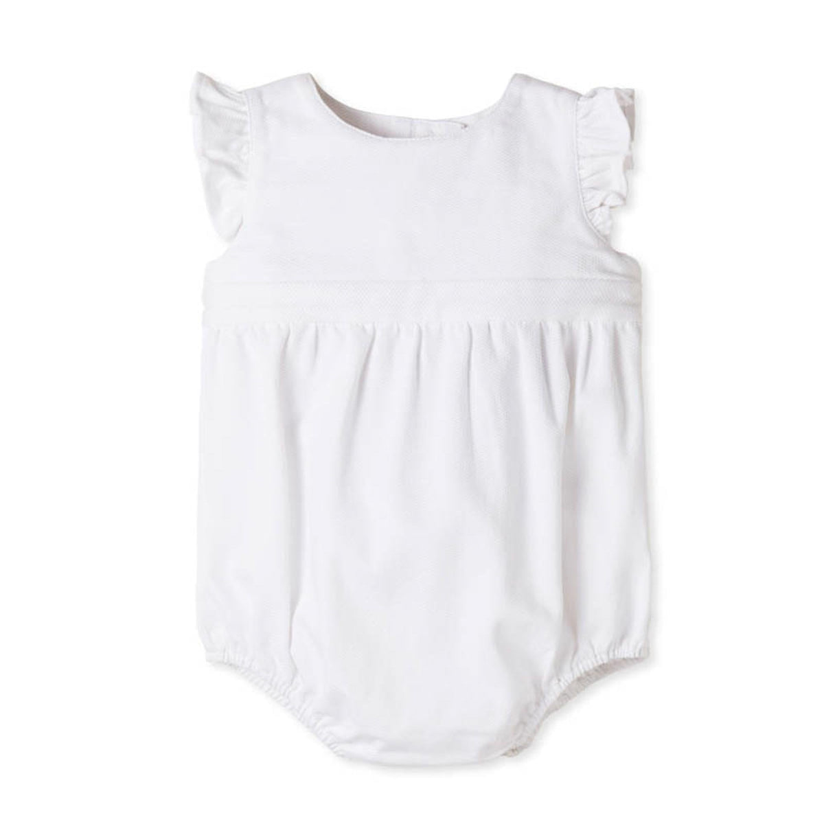 Classic and Preppy Beatrice Bubble, Bright White Pique-Baby Rompers-Bright White-0-3M-CPC - Classic Prep Childrenswear