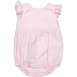 More Image, Classic and Preppy Beatrice Bubble, Lilly's Pink Seersucker-Baby Rompers-Lilly's Pink Seersucker-0-3M-CPC - Classic Prep Childrenswear
