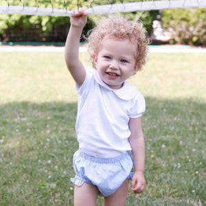 More Image, Classic and Preppy Betsy Bloomer, Bright White-Baby Rompers-CPC - Classic Prep Childrenswear