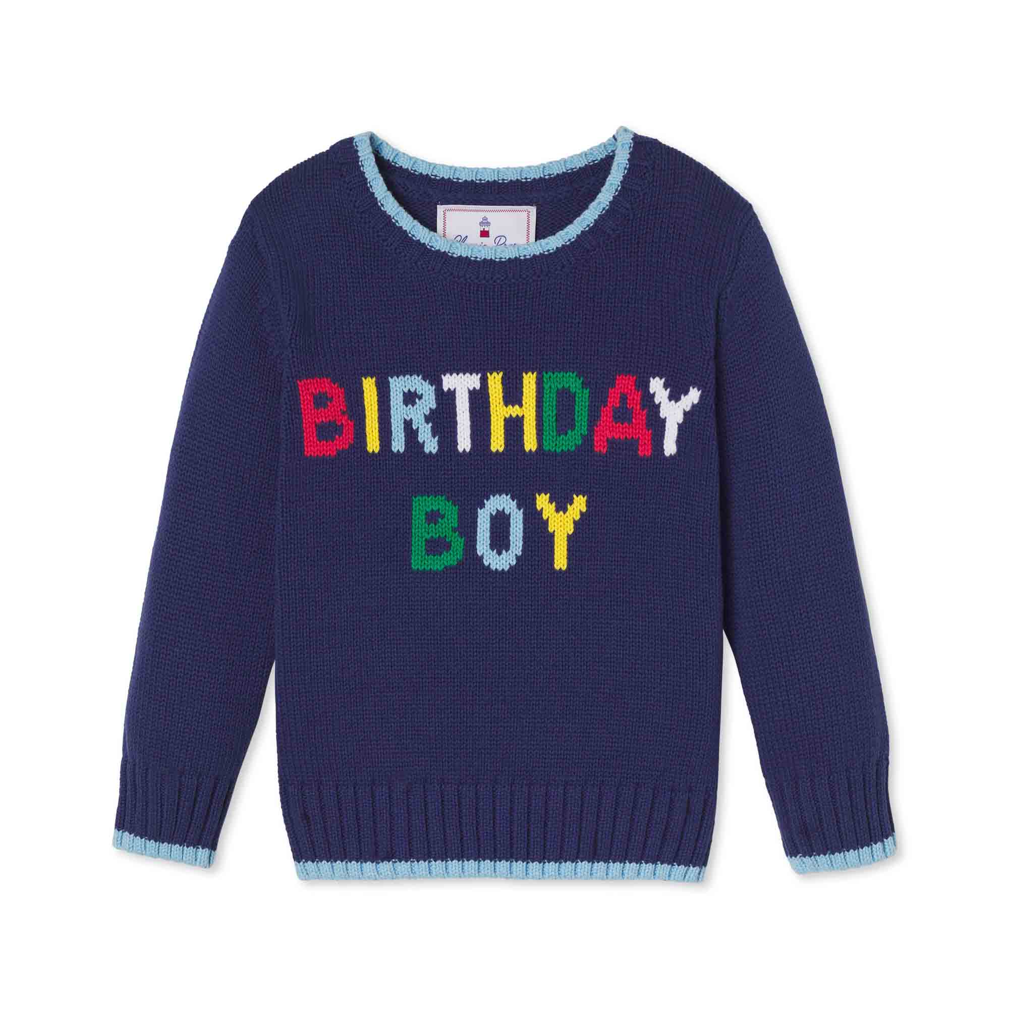 Classic and Preppy Charlie Birthday Boy Sweater, Blue Ribbon-Sweaters-Blue Ribbon-12-18M-CPC - Classic Prep Childrenswear