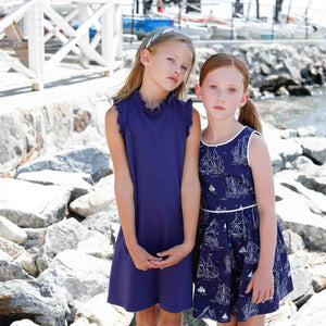 More Image, Classic and Preppy Charlotte Dress, Commodore Print-Dresses, Jumpsuits and Rompers-CPC - Classic Prep Childrenswear