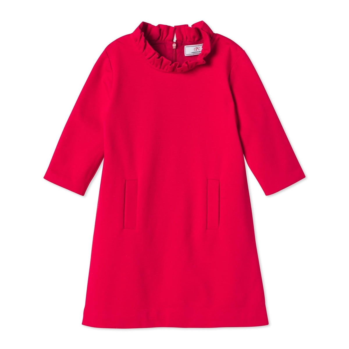 Classic and Preppy Claudia Dress, Ponte Lipstick Red-Dresses, Jumpsuits and Rompers-Lipstick Red-5Y-CPC - Classic Prep Childrenswear