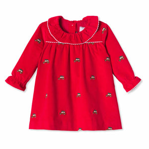 More Image, Classic and Preppy Elsa Dress, Crimson with Woody Embroidered-Dresses, Jumpsuits and Rompers-Crimson with Woody Embroidered-3-6M-CPC - Classic Prep Childrenswear