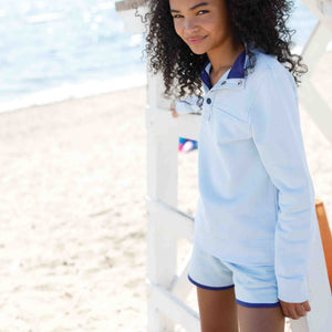 More Image, Classic and Preppy Fiona Knit Short Sunwashed, Nantucket Breeze French Terry-Bottoms-CPC - Classic Prep Childrenswear