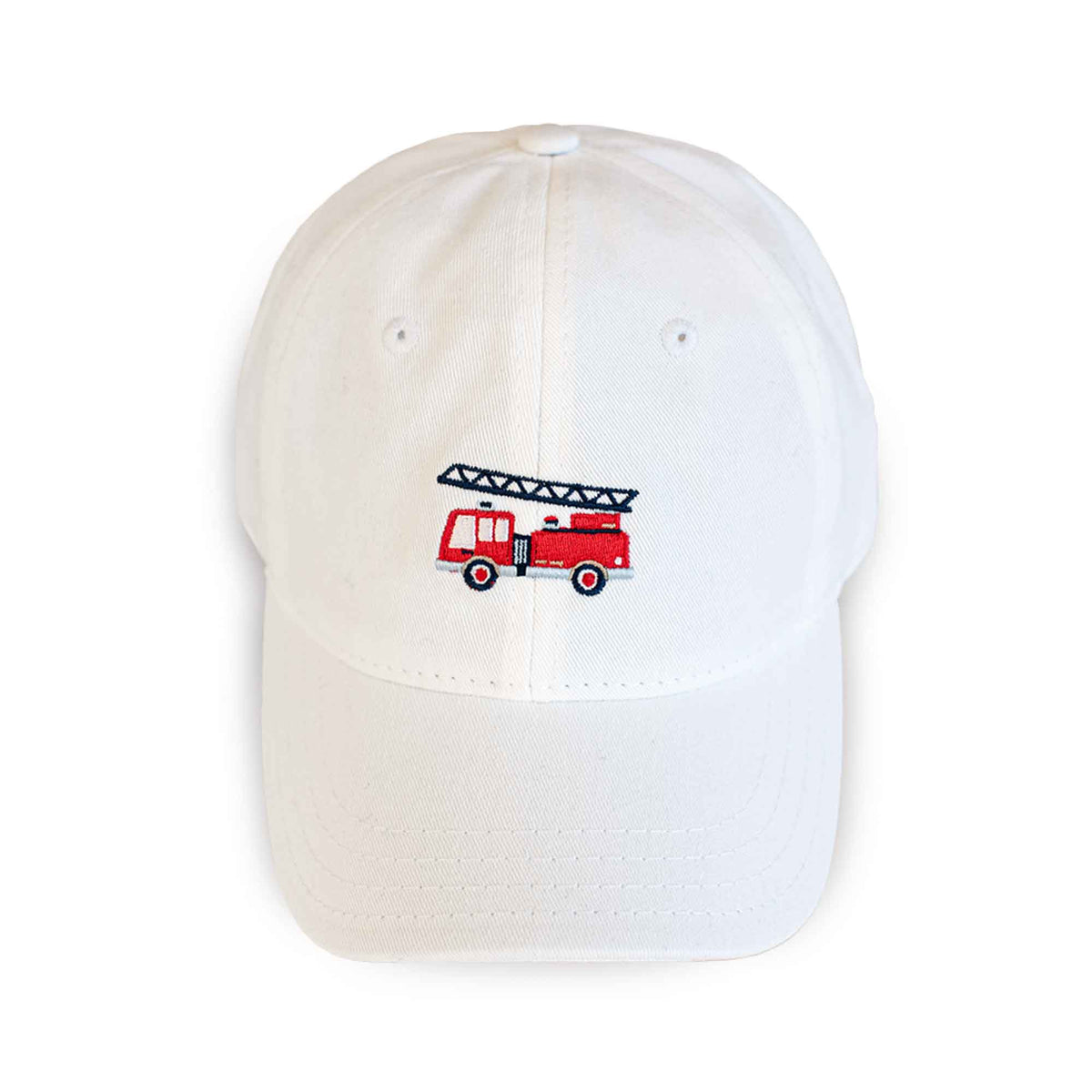 Classic and Preppy Fire Truck Baseball Hat-Accessory-One-Size-Bright White-CPC - Classic Prep Childrenswear