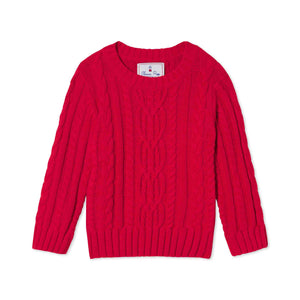 More Image, Classic and Preppy Fishers Cable Knit Sweater, Crimson-Sweaters-Crimson-2T-CPC - Classic Prep Childrenswear