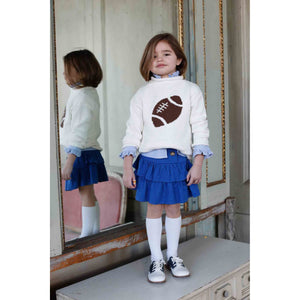 More Image, Classic and Preppy Fraser Roll Neck Football Intarsia Sweater, Cannoli Cream - 2021-Sweaters-CPC - Classic Prep Childrenswear