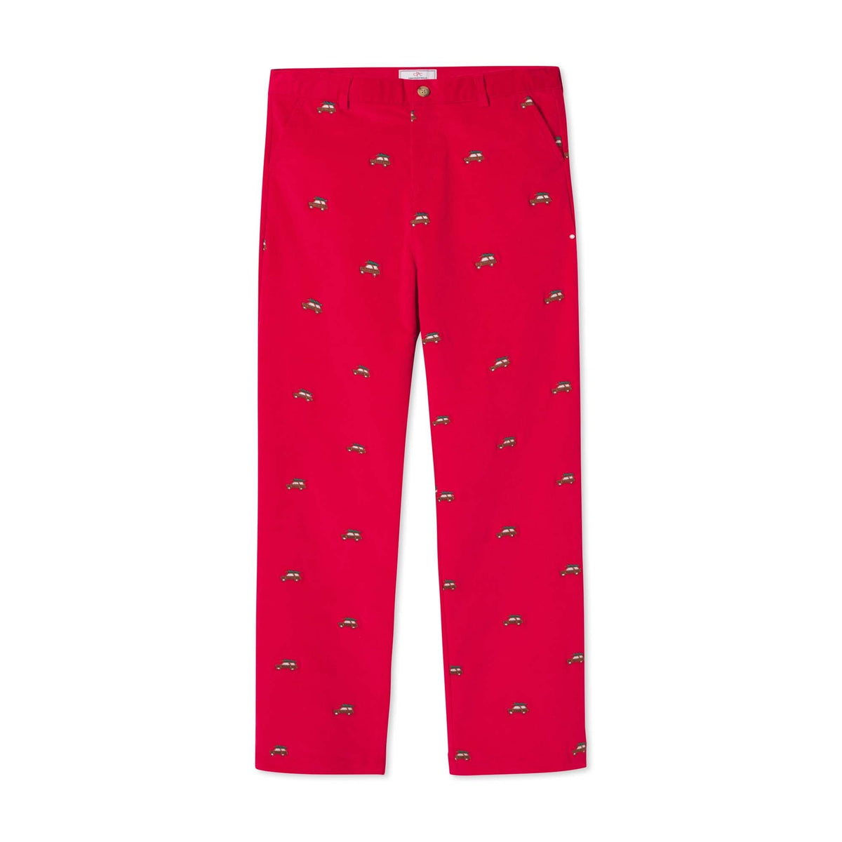 Classic and Preppy Gavin Pant, Crimson Cord with Woody Embroidery-Bottoms-CPC - Classic Prep Childrenswear