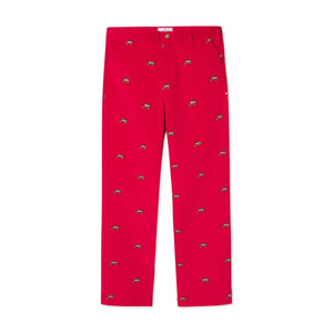 More Image, Classic and Preppy Gavin Pant, Crimson Cord with Woody Embroidery-Bottoms-CPC - Classic Prep Childrenswear