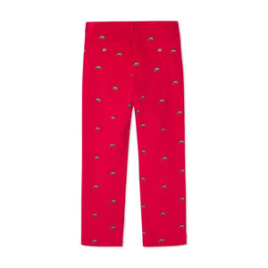 More Image, Classic and Preppy Gavin Pant, Crimson Cord with Woody Embroidery-Bottoms-CPC - Classic Prep Childrenswear