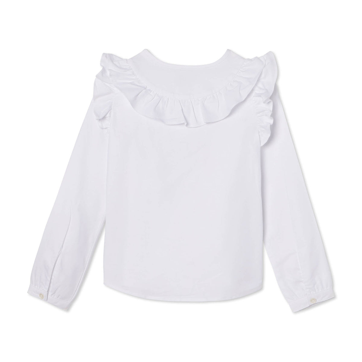 Classic and Preppy Gemma Top, Bright White Oxford-Shirts and Tops-CPC - Classic Prep Childrenswear