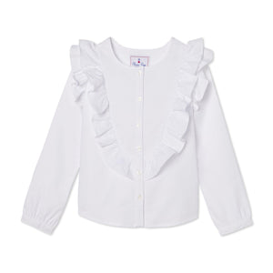 More Image, Classic and Preppy Gemma Top, Bright White Oxford-Shirts and Tops-Bright White-2T-CPC - Classic Prep Childrenswear