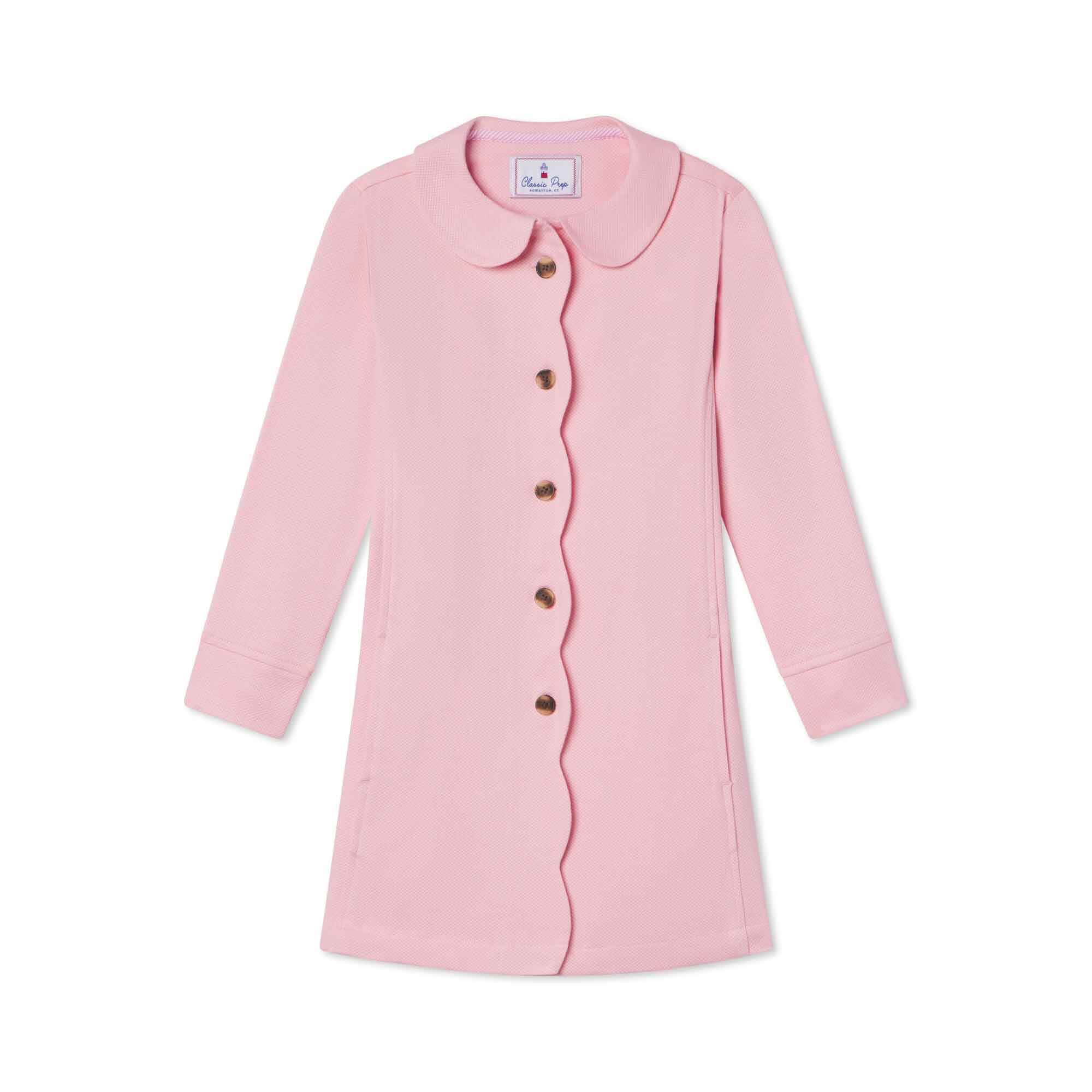 Georgina Scallop Coat Pique, Lilly's Pink - Classic Prep