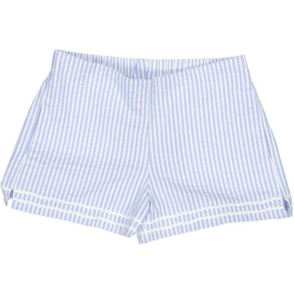 Classic and Preppy Harper Short, Blue Seersucker 2021-Bottoms-Blue and White Stripe-2T-CPC - Classic Prep Childrenswear