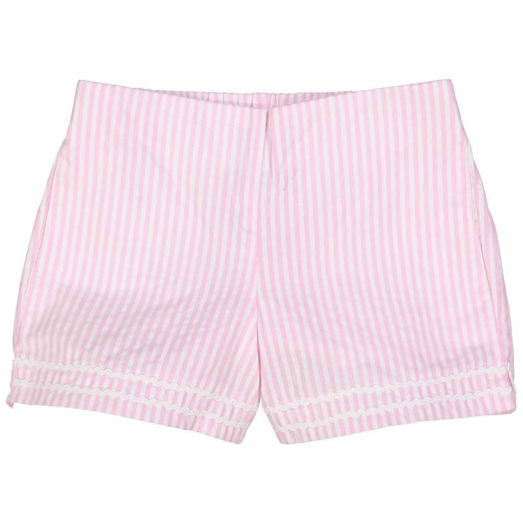 Classic and Preppy Harper Short, Pink Seersucker 2021-Bottoms-Pink and White Stripe-2T-CPC - Classic Prep Childrenswear