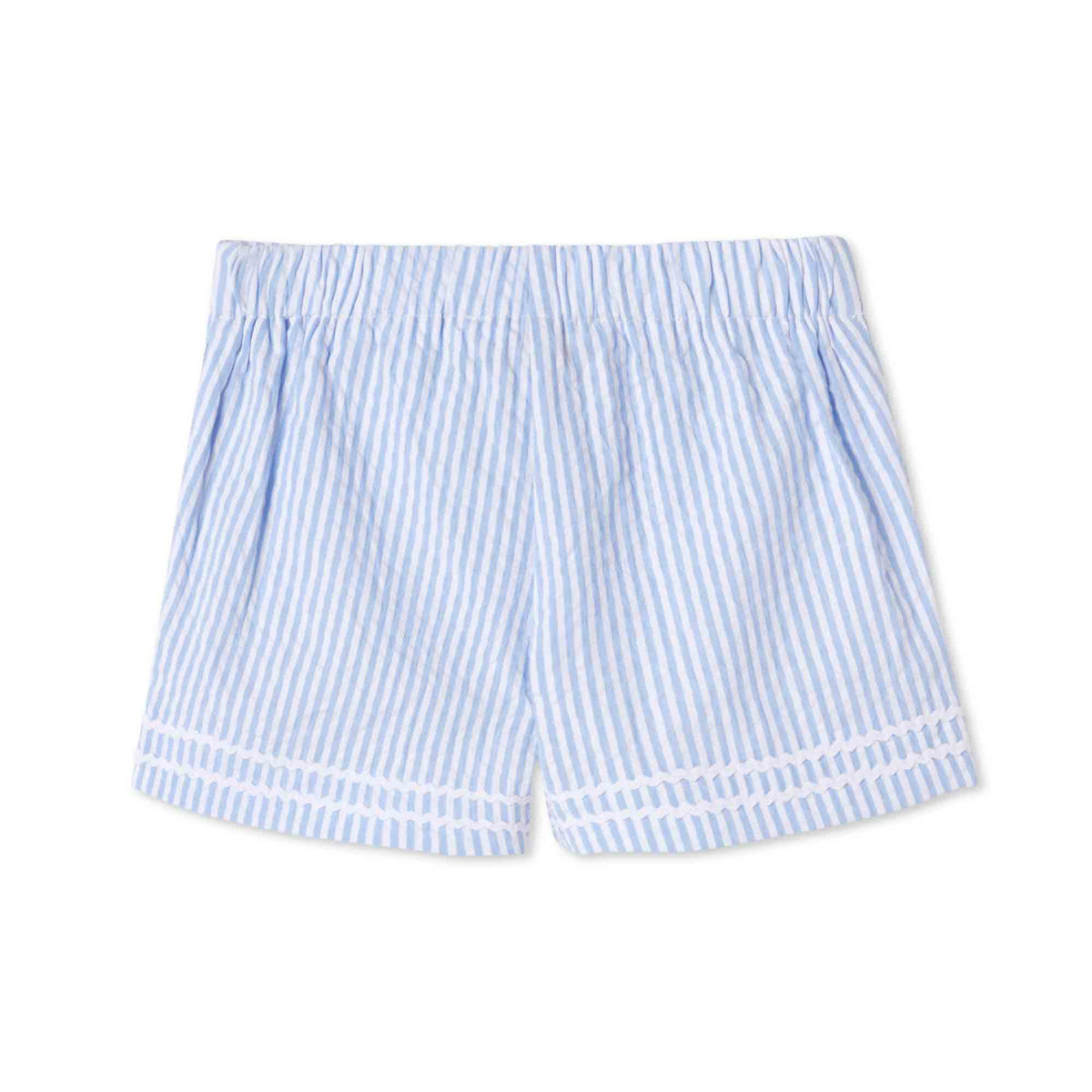 Classic and Preppy Harper Short, Vista Blue Seersucker-Bottoms-CPC - Classic Prep Childrenswear
