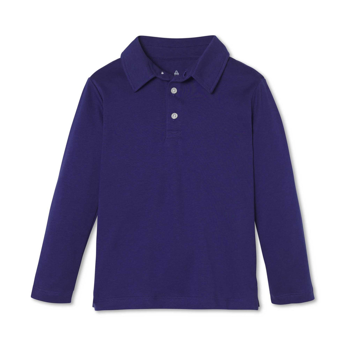 Classic and Preppy Hayden Long Sleeve Polo, Blue Ribbon-Shirts and Tops-Blue Ribbon-2T-CPC - Classic Prep Childrenswear
