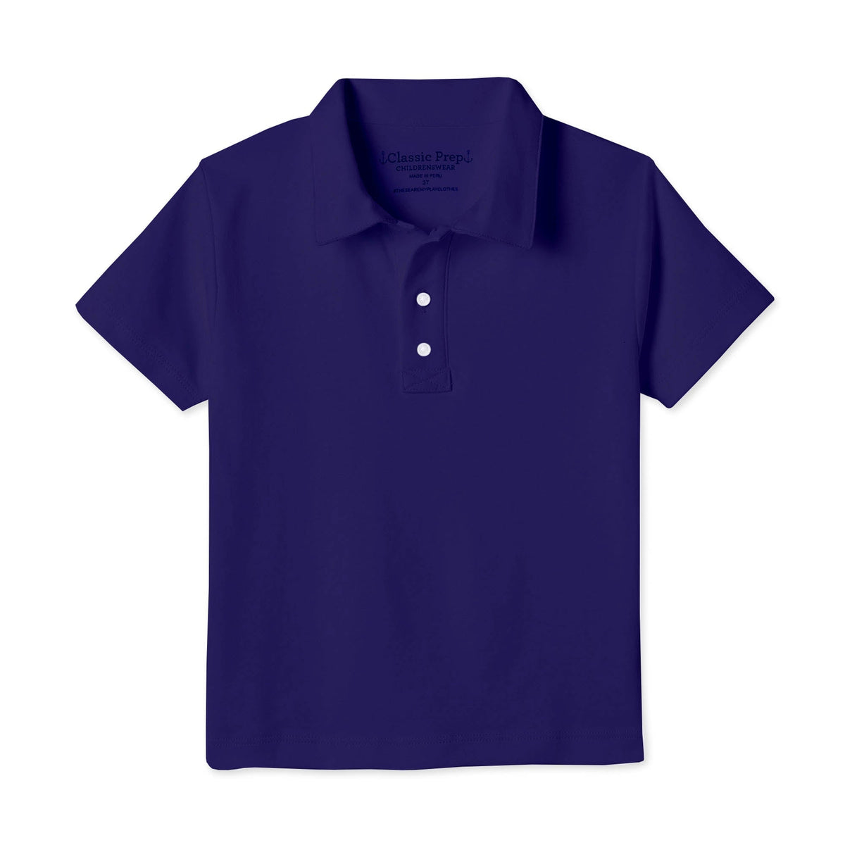 Classic and Preppy Hayden Short Sleeve Polo, Blue Ribbon-Shirts and Tops-Blue Ribbon-2T-CPC - Classic Prep Childrenswear
