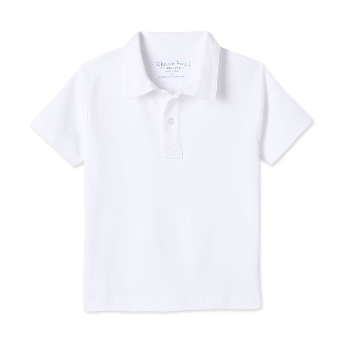 Classic and Preppy Hayden Short Sleeve Polo, Bright White-Shirts and Tops-Bright White-2T-CPC - Classic Prep Childrenswear