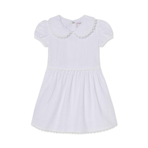 More Image, Classic and Preppy Hazel Dress, White Seersucker-Dresses, Jumpsuits and Rompers-Bright White on Bright White Seersucker-3-6M-CPC - Classic Prep Childrenswear