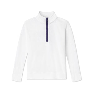 More Image, Classic and Preppy Holden 1/2 Zip, Bright White Looped Terry-Shirts and Tops-Bright White-2T-CPC - Classic Prep Childrenswear