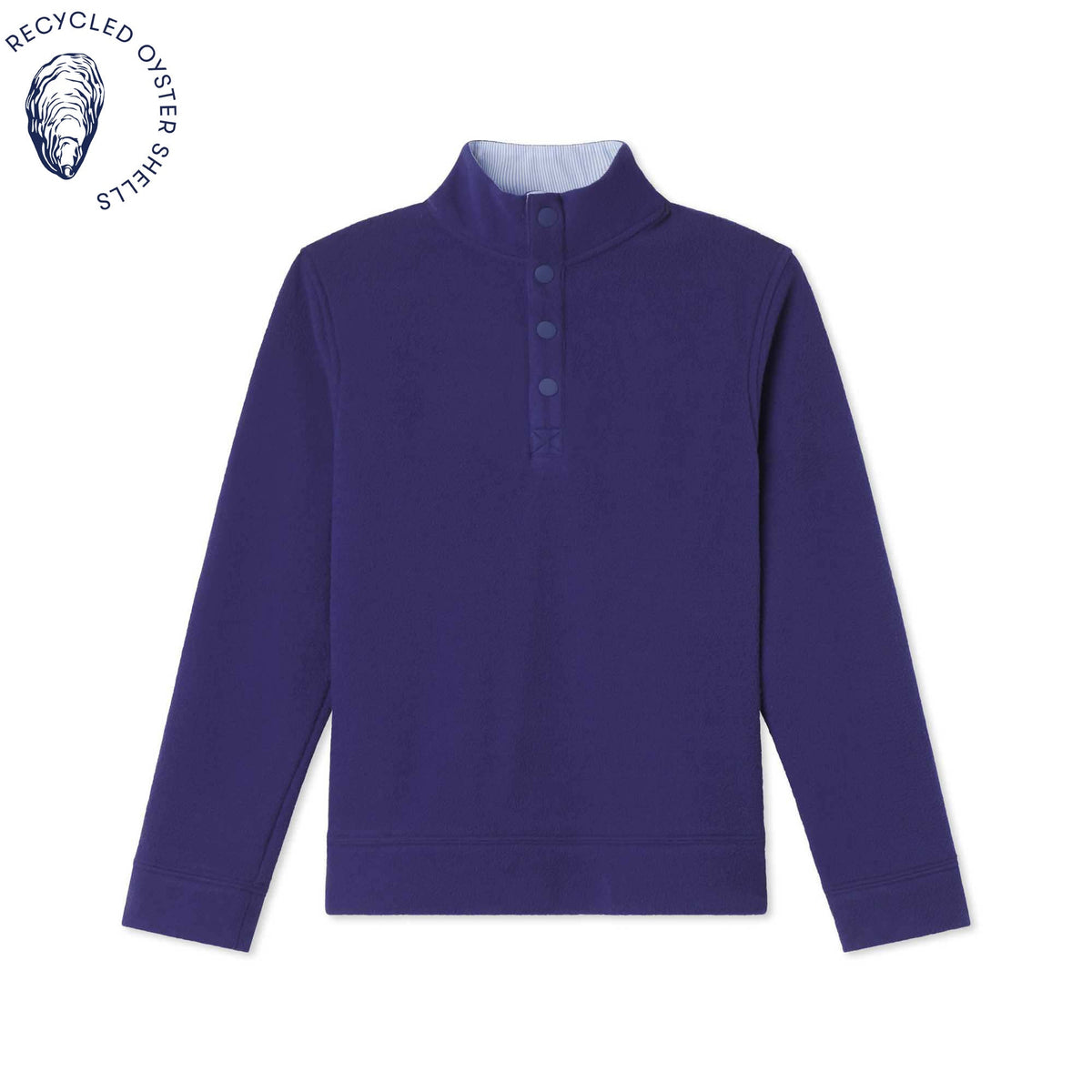 Classic and Preppy Hollis Snap Placket Pullover, Blue Ribbon Sustainable Fleece-Shirts and Tops-Blue Ribbon-2T-CPC - Classic Prep Childrenswear