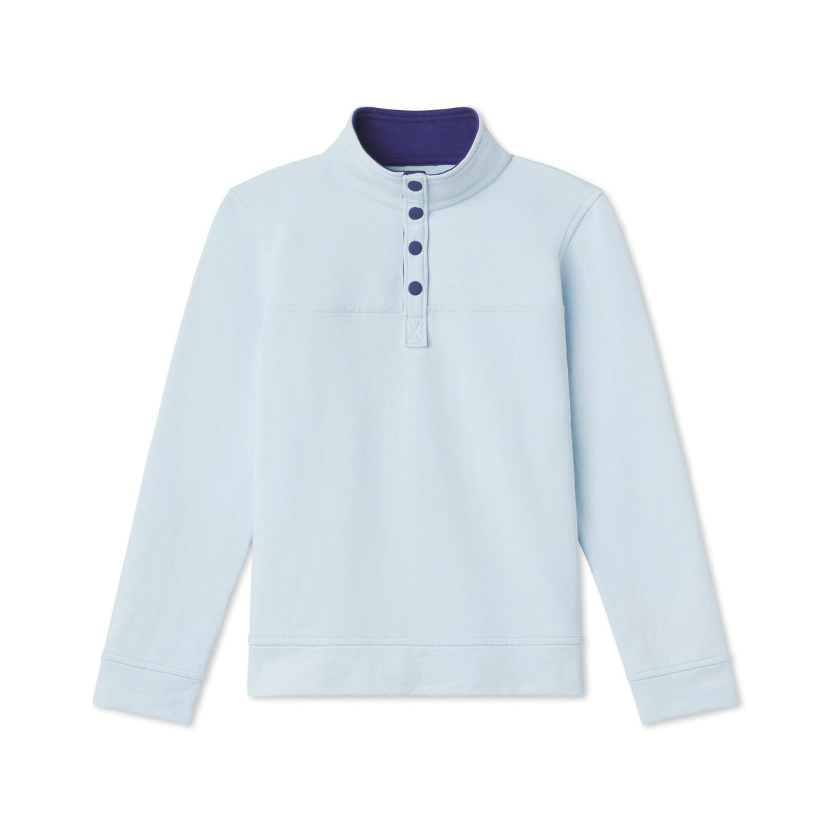 Classic and Preppy Hollis Snap Placket Pullover, Nantucket Breeze French Terry-Shirts and Tops-Nantucket Breeze-2T-CPC - Classic Prep Childrenswear