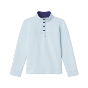 More Image, Classic and Preppy Hollis Snap Placket Pullover, Nantucket Breeze French Terry-Shirts and Tops-Nantucket Breeze-2T-CPC - Classic Prep Childrenswear