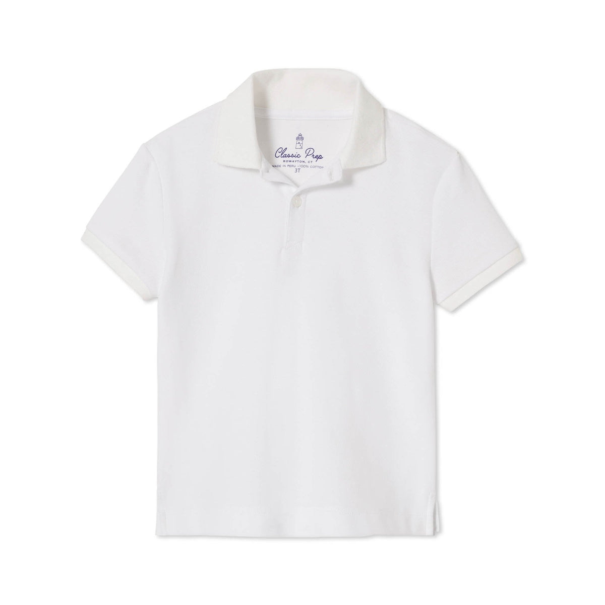Classic and Preppy Huck Short Sleeve Pique Polo, Bright White-Shirts and Tops-Bright White-2T-CPC - Classic Prep Childrenswear