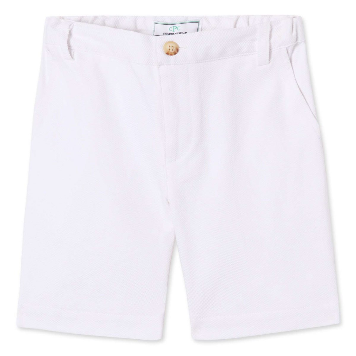 Classic and Preppy Hudson Short, Bright White Pique-Bottoms-Bright White-4T-CPC - Classic Prep Childrenswear