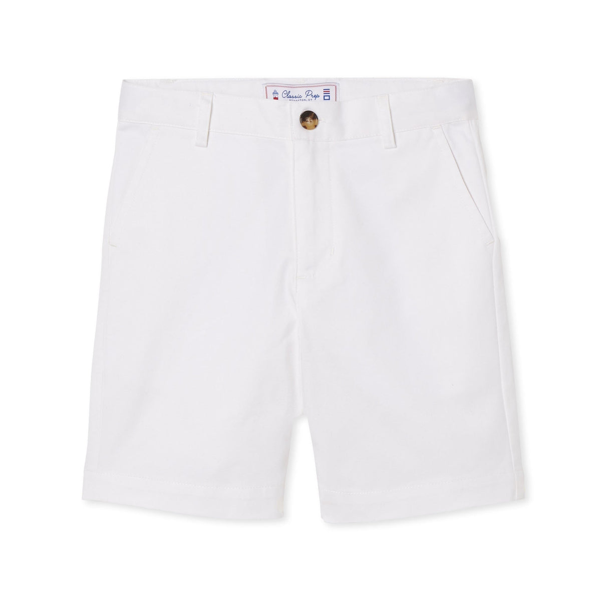 Classic and Preppy Hudson Short Twill, Bright White-Bottoms-Bright White-5Y-CPC - Classic Prep Childrenswear