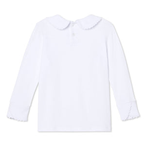 More Image, Classic and Preppy Isabelle Long Sleeve Peter Pan Shirt, White Ric Rac-Shirts and Tops-CPC - Classic Prep Childrenswear