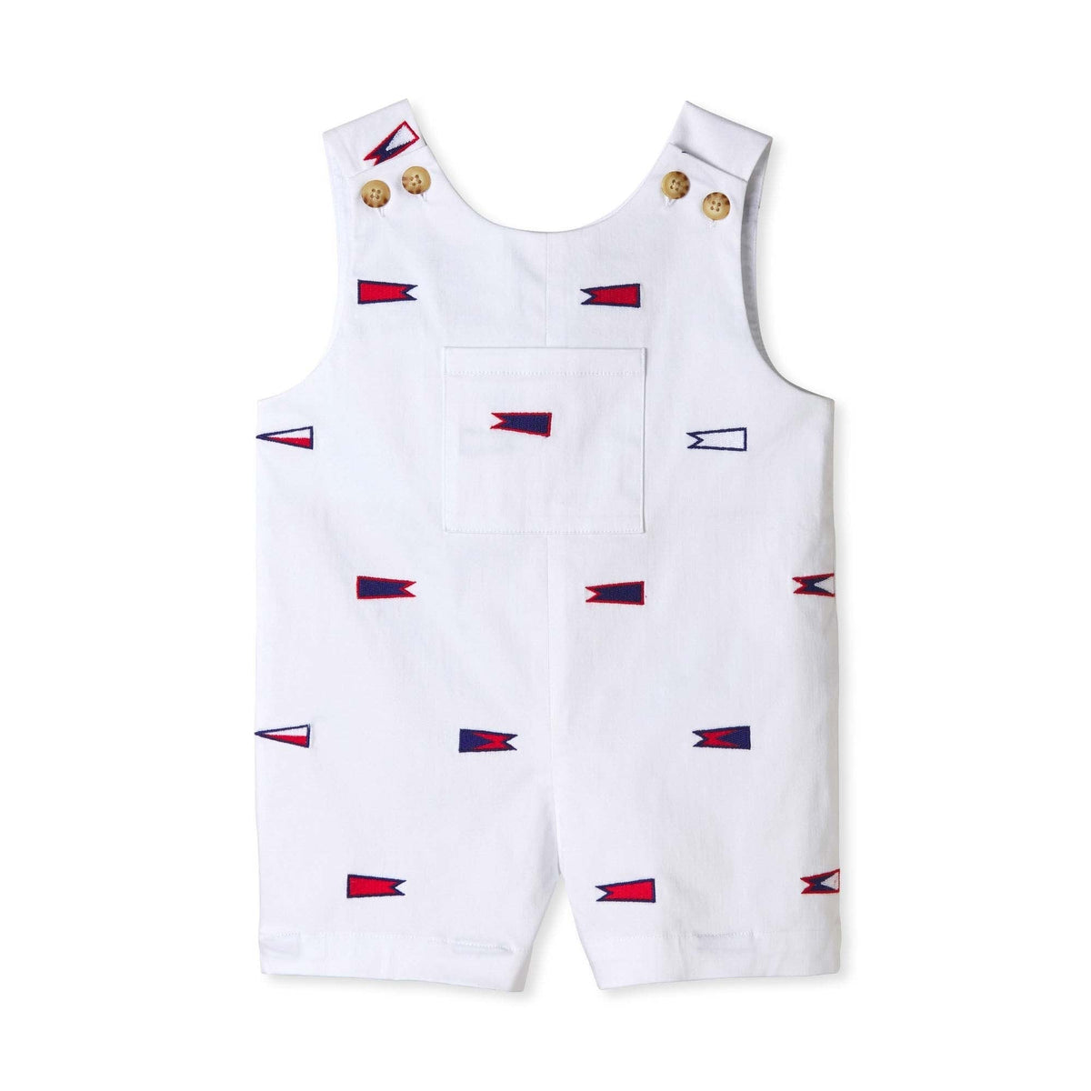 Classic and Preppy James Shortall, Bright White Burgee Embroidery-Baby Rompers-Burgees on Bright White-0-3M-CPC - Classic Prep Childrenswear