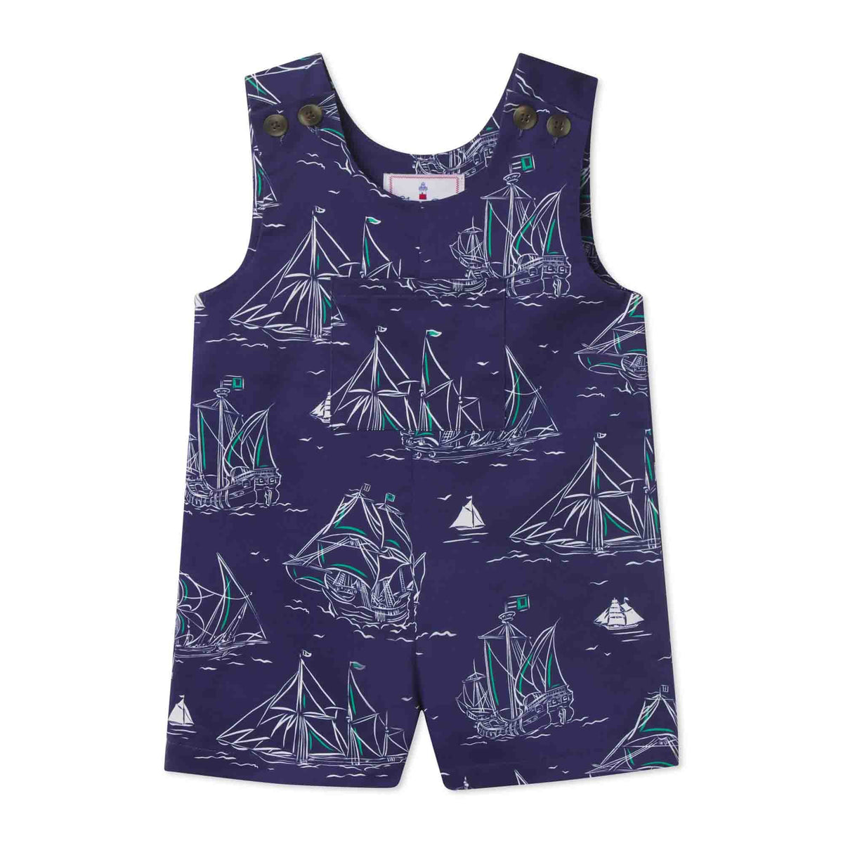 Classic and Preppy James Shortall, Commodore Print-Shortalls, Longalls, Onesies and Rompers-Commodore Print-0-3M-CPC - Classic Prep Childrenswear