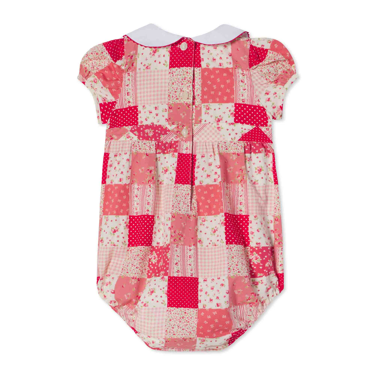 Classic and Preppy Juniper Bubble, Love Patchwork Print-Baby Rompers-CPC - Classic Prep Childrenswear