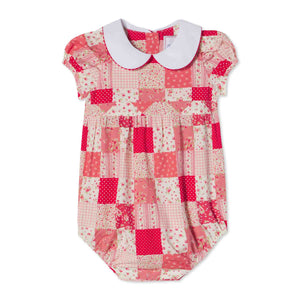 More Image, Classic and Preppy Juniper Bubble, Love Patchwork Print-Baby Rompers-Love Patchwork Crimson-0-3M-CPC - Classic Prep Childrenswear