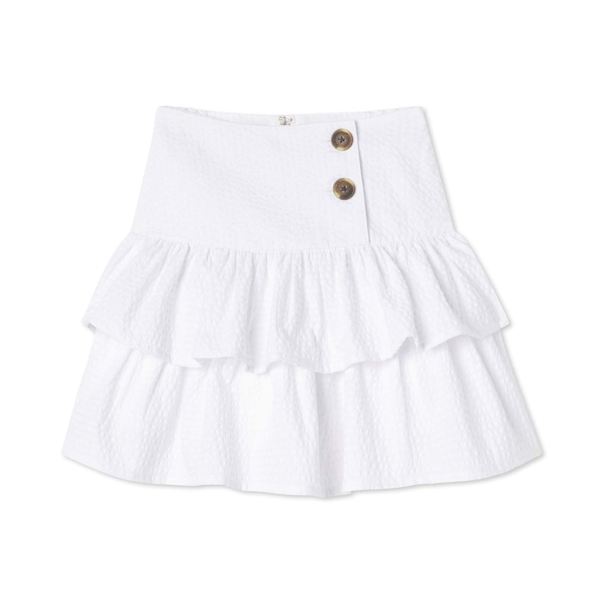 Classic and Preppy Kiki Skirt, Bright White Seersucker-Bottoms-Bright White on Bright White Seersucker-2T-CPC - Classic Prep Childrenswear