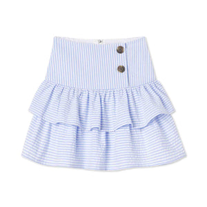 More Image, Classic and Preppy Kiki Skirt, Vista Blue Seersucker-Bottoms-Vista Blue Seersucker-2T-CPC - Classic Prep Childrenswear